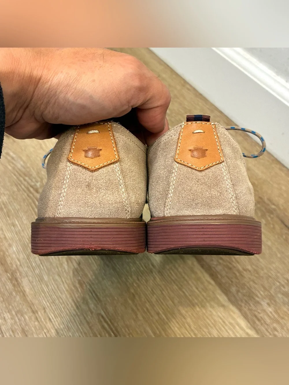 Florsheim Supacush Plain Toe Oxford Jr Shoes Brown Sand Suede Kids Size 7 M